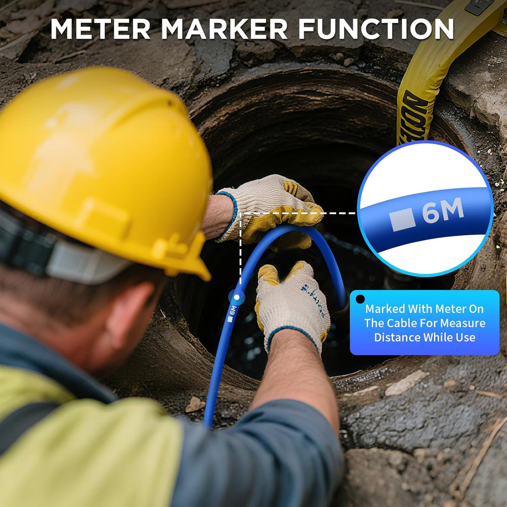 Okk Sewer Camera with Locator, Drain Camera 100ft, Pipe Inspection with 512Hz Sonde, Self-Leveling, Industrial Endoscope with DVR, 9" LCD, Meter Counter, 7mm Cable, IP68 Waterproof, 12 LEDs, 32GB Card