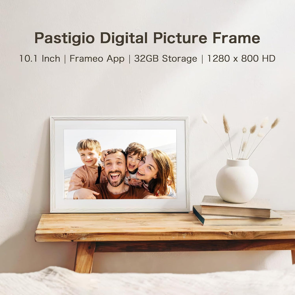 Digital Picture Frame, Frameo 10.1 Inch Digital Photo Frame WiFi, 32GB Memory, Electric Frame Slideshow, 1280 * 800 HD Touch Screen, Wall Mountable, Auto-Rotate, Share Instantly, Gifts for Mom, Women