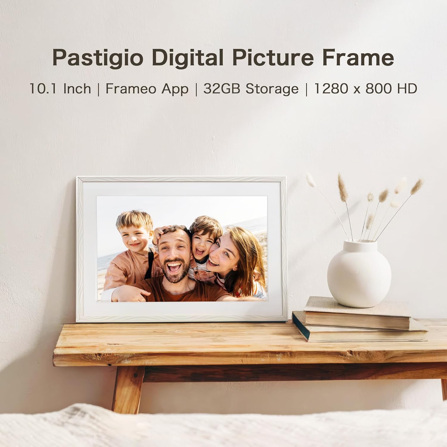 Digital Picture Frame, Frameo 10.1 Inch Digital Photo Frame WiFi, 32GB Memory, Electric Frame Slideshow, 1280 * 800 HD Touch Screen, Wall Mountable, Auto-Rotate, Share Instantly, Gifts for Mom, Women