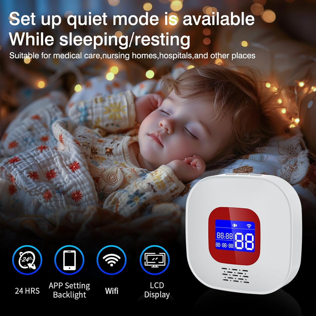 eMylo Caregiver Pager Wireless Call Buttons,Smart Monitoring System Call Bell,Emergency Button for Elderly Senior Compatible with Tuya/Smart Life(1 Receiver + 2 Panic Emergency Buttons)