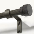 Black walnut wood Grain Curtain Rods for Windows 72 to 144 Inches 1" Diameter Heavy Duty Window Curtain Rod Adjustable with Solid Finials for Living Room Bedroom Kitchen Farmhouse Outdoor