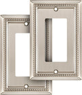 Henne Bery Sunken Pearls Heavy Duty Decorative Wall Plate Switch Plate Outlet Cover (Single Decorator, 2 Pack, Satin Nickel)