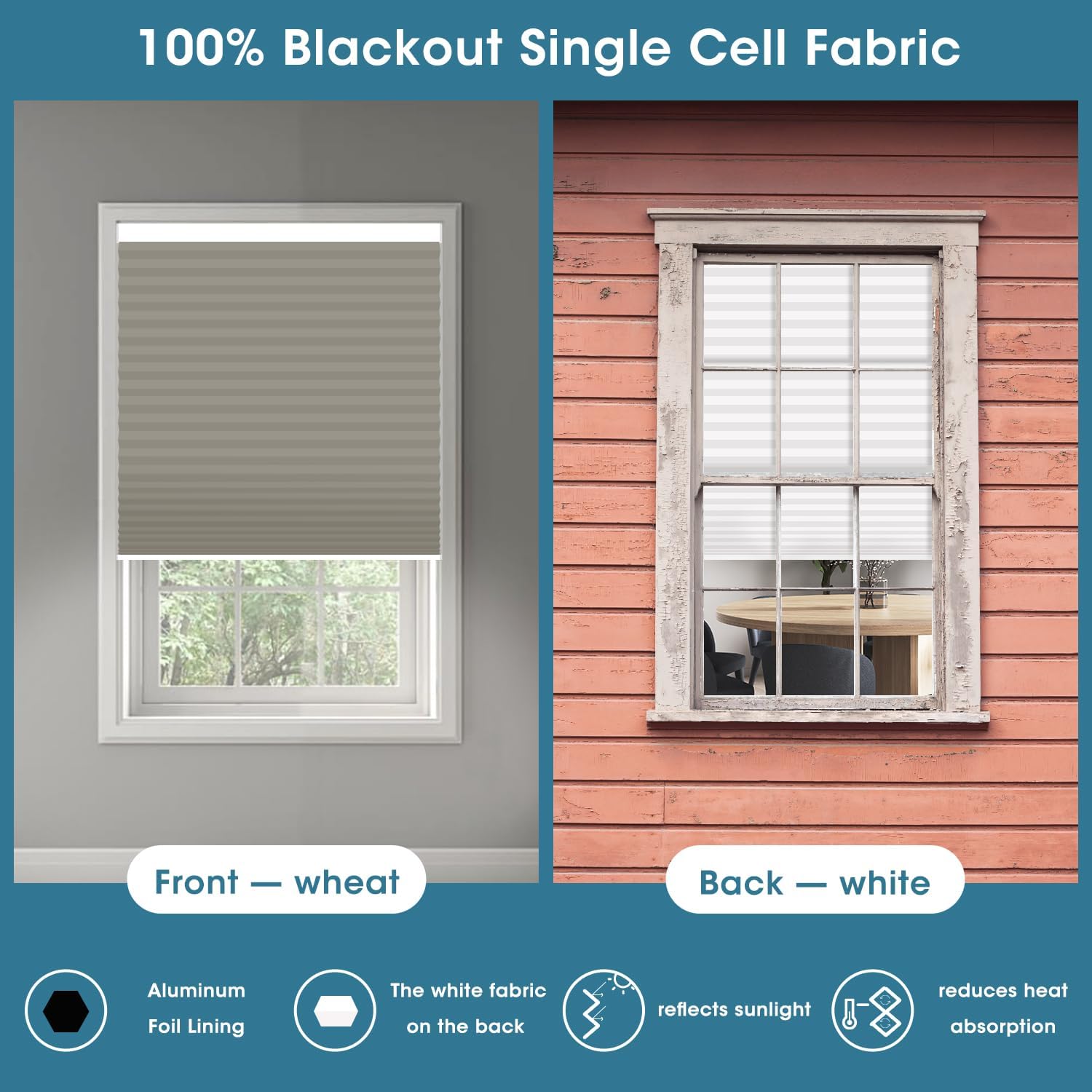 SmartWings Motorized Cellular Shades with Remote, Customized Electric Cordles Honeycomb Blinds Compatible with Alexa/Homekit/Google for Windows, 100% Blackout Single Cell Wheat