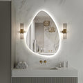 Niccy Irregular LED Bathroom Mirror, 24"x32" Asymmetrical Backlit Vanity Wall Mirrors, Frameless Lighted Mirrors for Bedroom, Living Room, Modern Smart-Mirror with Anti-Fog, Dimmable, Memory Function