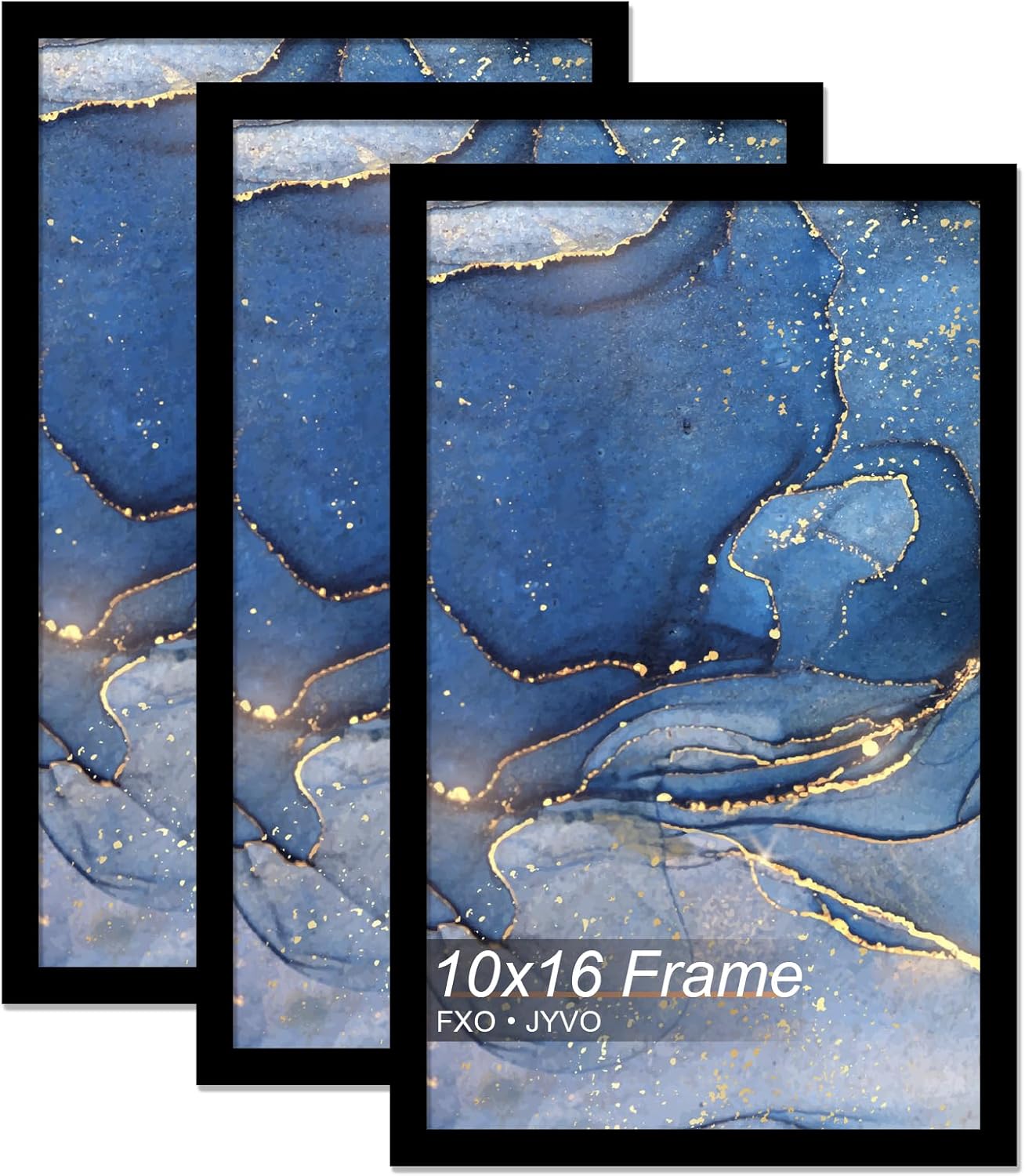 10x16 Picture Frame Set of 3, Black Frame for 10 x 16 Inch Picture Poster Photo, Light Weight and High Transparent 10 by 16 Frame for Wall - 3 Pack/Black/10 x16