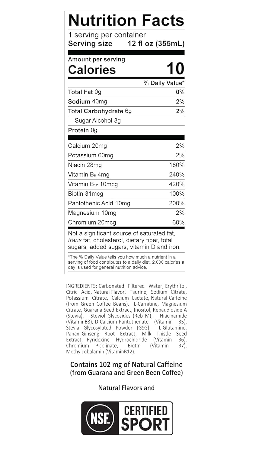 ProBaller Ultra Premium Zero Sugar Energy Drink - Natural & Clean NSF Certified Sport Drink with Amino Acids, Taurine, Biotin, Vitamin B 12 Methylcobalamin, & Electrolytes - 15 Pack - Blue Raspberry