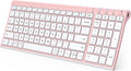 iClever BK10 Bluetooth Keyboard, Wireless Rechargeable Ultra-Slim Keyboard with Long Battery Life, Compatible with iOS, Android, Windows, Mac for iPad, Tablet, Laptop, PC, Phone