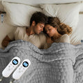 Electric Heated Blanket 90''x100'' – Large Soft Ribbed Faux Fur Fast Heating Blanket with 12 Heat Settings, 1–12H Timer, Overheat Protection ETL & FCC Certified Machine Washable