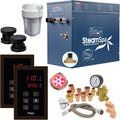 SteamSpa Executive 12 KW QuickStart ACU-Steam Bath Generator Package with Built-in Auto Drain in Oil Rubbed Bronze | Steam Generator Kit with Dual Control Panel Steamheads 240V | SS-EXT1200OB-A