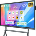 65″ Smart Board, 4K UHD Interactive Whiteboard Built in Dual System and 13MP Camera, All in One Digital Whiteboard for Home, Classroom and Business (Wall Mount Included)