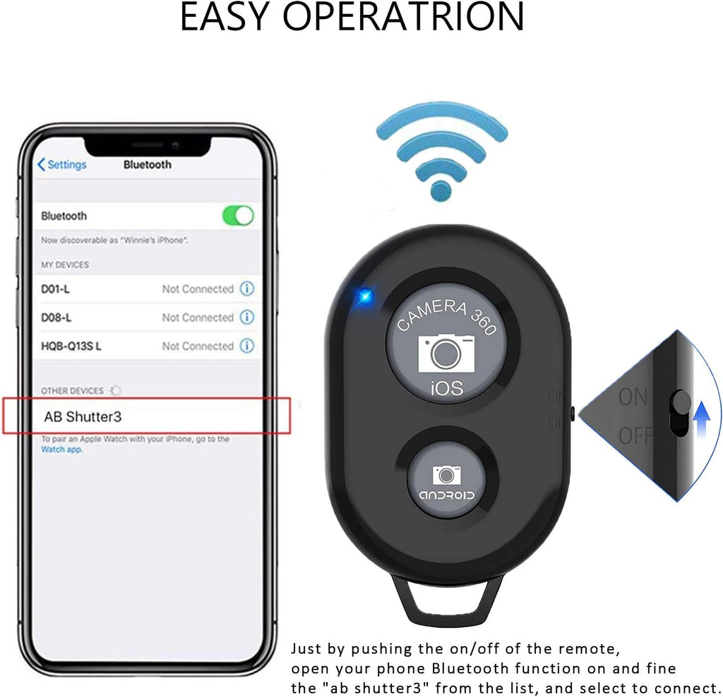Cellphone Remote Shutter for Smartphones and Tablets (Colorful-9-pack), AOQIYUE Wireless Camera Remote Control Compatible with iPhone/Android Cellphone Wrist Strap Included