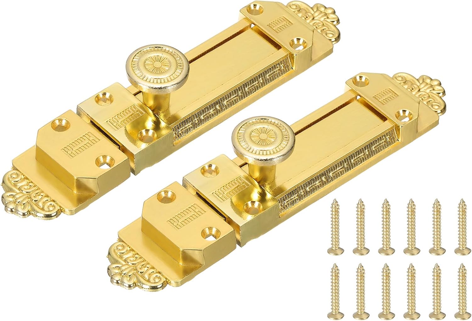 PATIKIL Barrel Bolt Latch, 2 Pack 5 Inch Slide Door Locks Zinc Alloy Gate Door Catch Bolt Latch for Bathroom Bedroom Barn Warehouse, Gold
