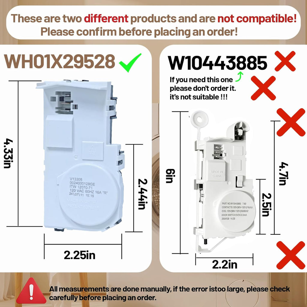 Upgrade WH01X29528 Washer Door Lock Replacement Compatible with GE Washer Parts, Replaces AP6985313, EAP12749276, 4958749, PS12749276, PD00060769