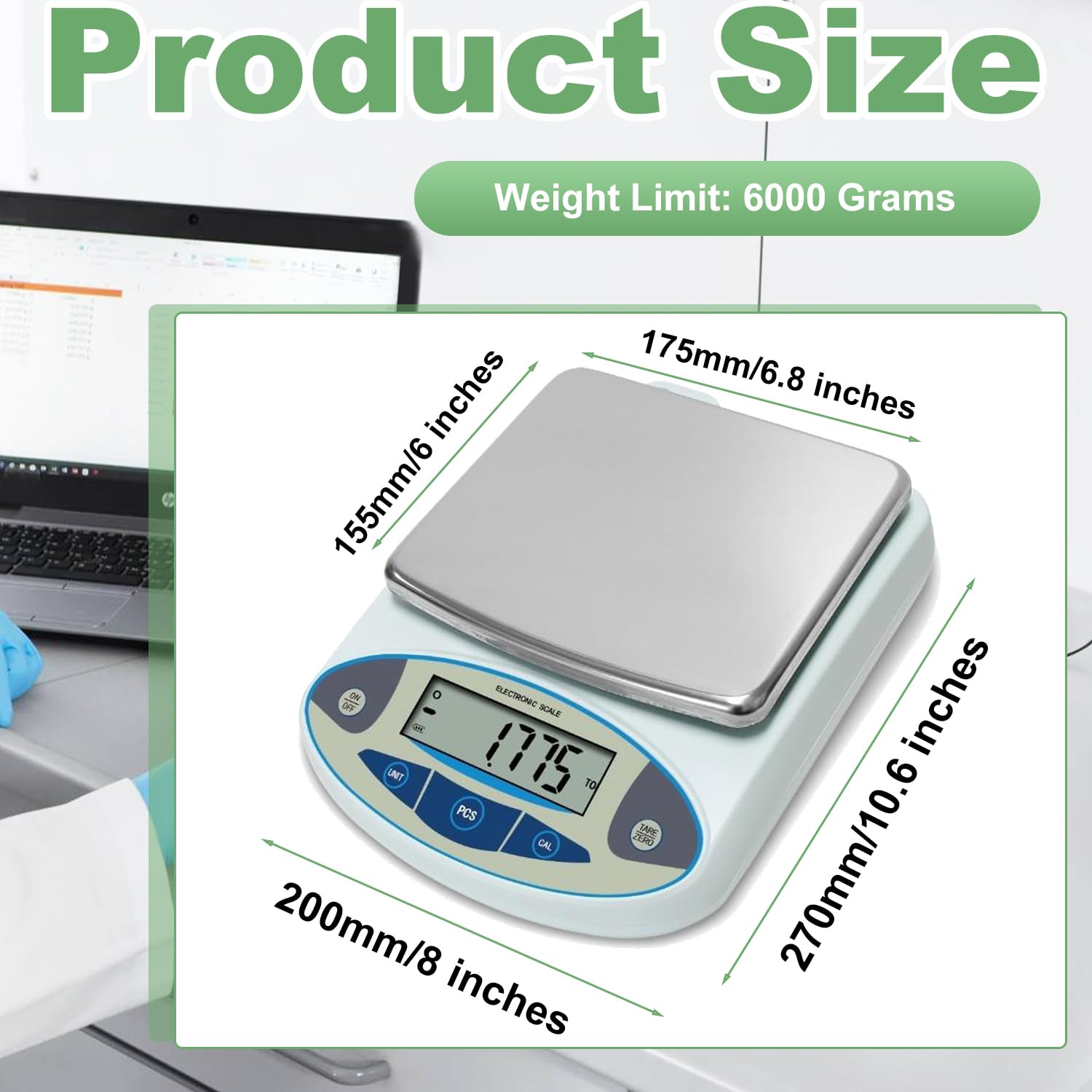 Lab Scale 6000g x 0.01g Accuracy 0.01 High Precision Electronic Analytical Balance Laboratory Precision Scale Digital Kitchen Balance Scale Jewelry Scale Scientific Scale