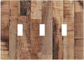 Decorative Switch Plates Rustic Brown Wood Grain 3 Gang Wall Plate Triple Toggle Light Switch Cover Faceplate Electrical Wall Panels for Farmhouse Kitchen Decor