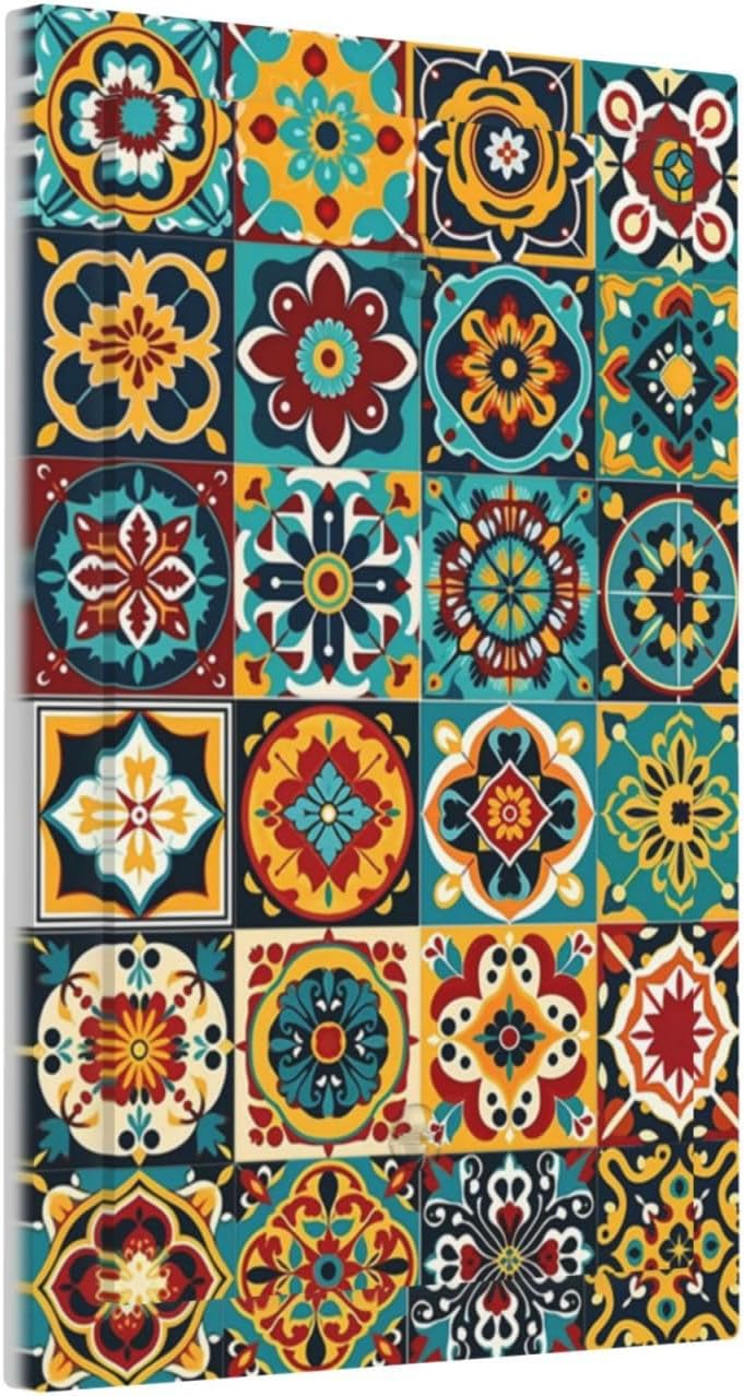 Light Switch Cover Plate Mexican Talavera Colorful Mosaic Tiles 1 Gang No Device Blank Electrical Wall Plates Faceplate Decorative Switch Plate For Bathroom Kitchen Decor