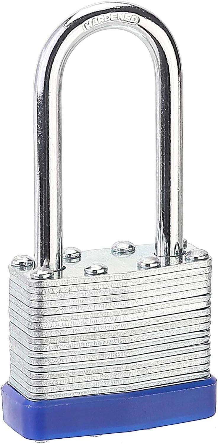 Lock, 1-9/16" (40mm) Laminated Keyed Padlocks，keyed Alike Locks, 2 inch Long Shackle Locks-Pack of 8