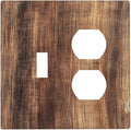 Wallplates Vintage Rustic Brown Wood Grain 1 Toggle 1 Duplex Switch Plate Electrical GFCI Faceplate Decorative Light Switch Covers for Bedroom Farmhouse Decor