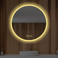 Blossom 24 Inches Large Modern LED Round Bathroom Vanity Mirror, Color Temperature Adjustable, Anti-Fog Dimmable Lights, Easy to Install, Wall Mounted Makeup Mirror with Smart Touch Button