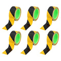 PATIKIL Floor Marking Tape 2 Inch x 110 Ft, 6 Pcs Self-Adhesive Warning Safety Tape Caution Stripe for Walls Floors Pipes Equipment Outdoor, Black/Yellow