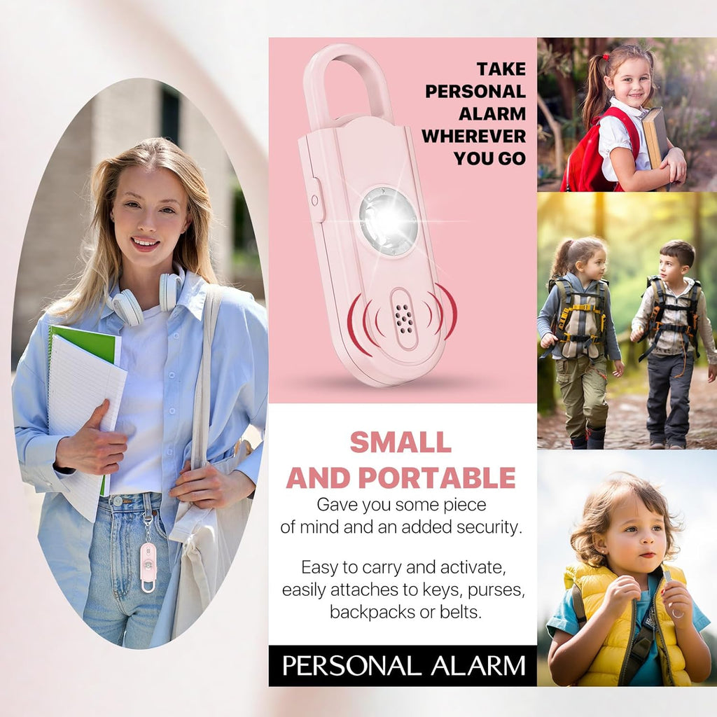 Personal Safety Alarm for Women, 130dB Loud Siren with SOS Strobe Light, Flashlight, 1000ft Audible Help Kids, Elderly Emergency Call, Self Defense Keychain for College Essentials