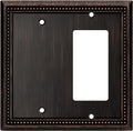 Henne Bery Sunken Pearls Heavy Duty Decorative Wall Plate Switch Plate Outlet Cover (Blank/Decorator, Aged Bronze)
