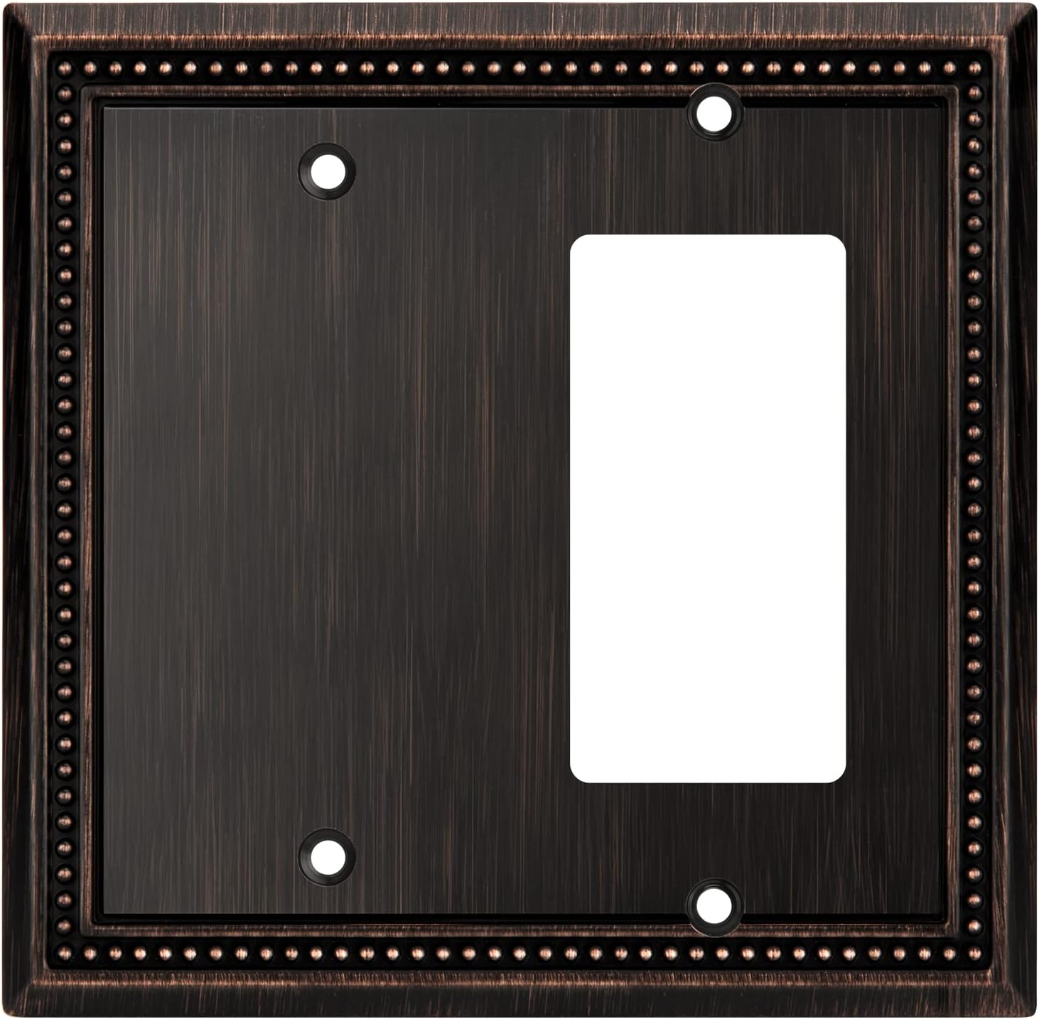 Henne Bery Sunken Pearls Heavy Duty Decorative Wall Plate Switch Plate Outlet Cover (Blank/Decorator, Aged Bronze)