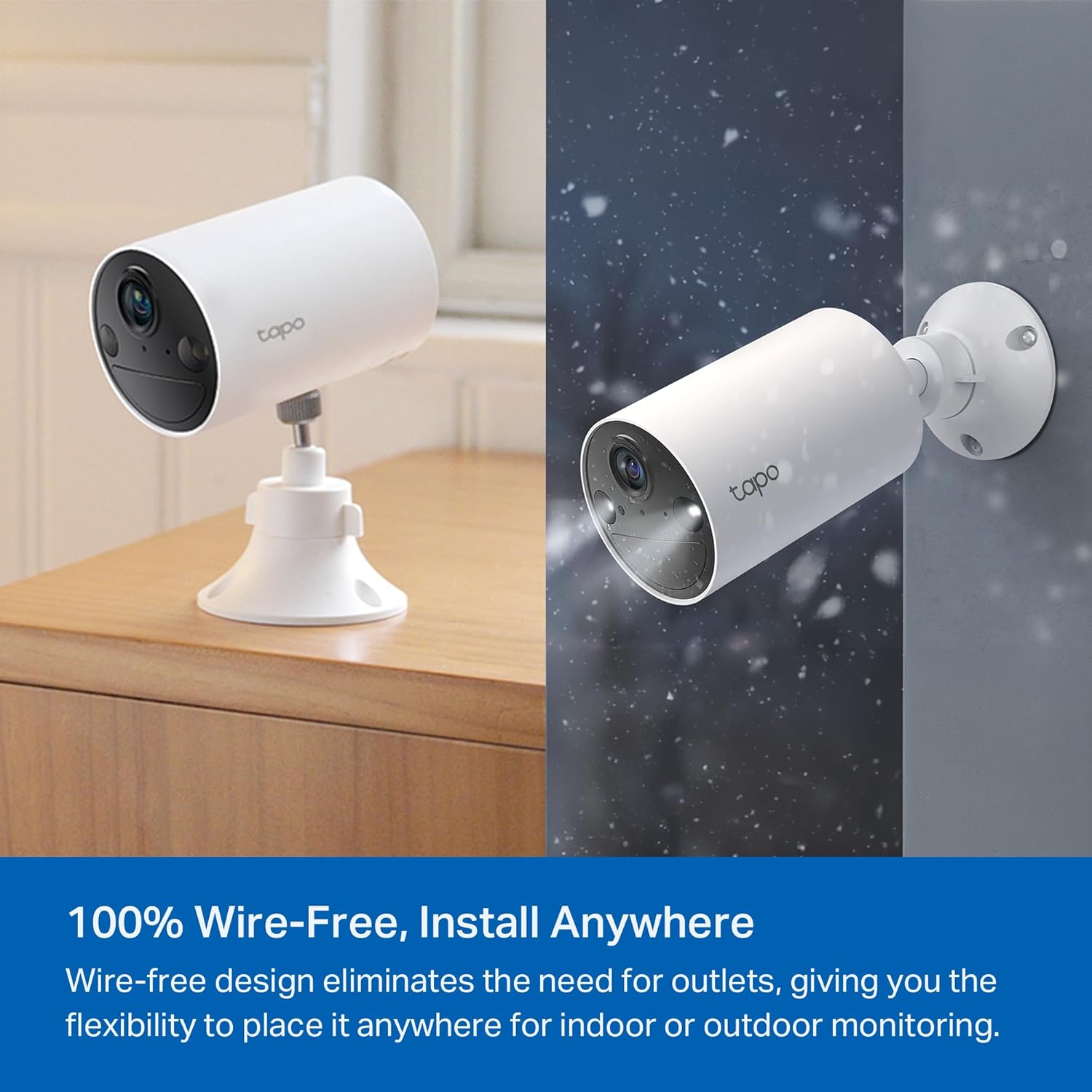 TP-Link 𝗧𝗮𝗽𝗼 Wireless Outdoor Security Camera, 1080P, Up to 180 Days of Battery Life, Free Person Detection, SD/Cloud Storage, Spotlight Color Night Vision, No Hub Needed, Works w/Alexa, Tapo C402