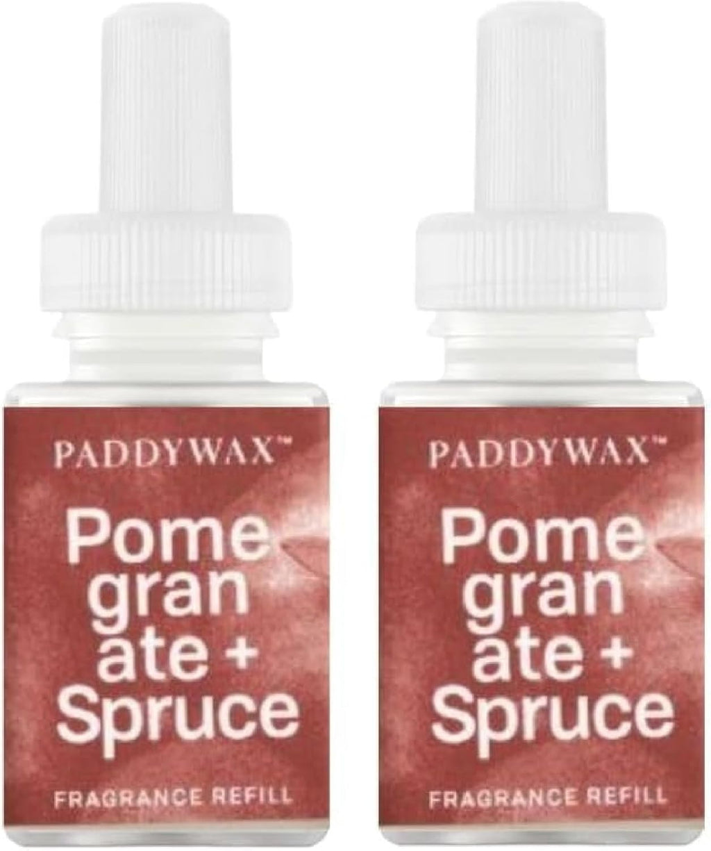 Pura & Paddywax Home Scent Refill - Smart Home Air Diffuser - Up to 120-Hours of Luxury Fragrance per Refill - Home Essential - Clean & Safe Diffuser Fragrance - 2 Pack, Pomegranate Spruce