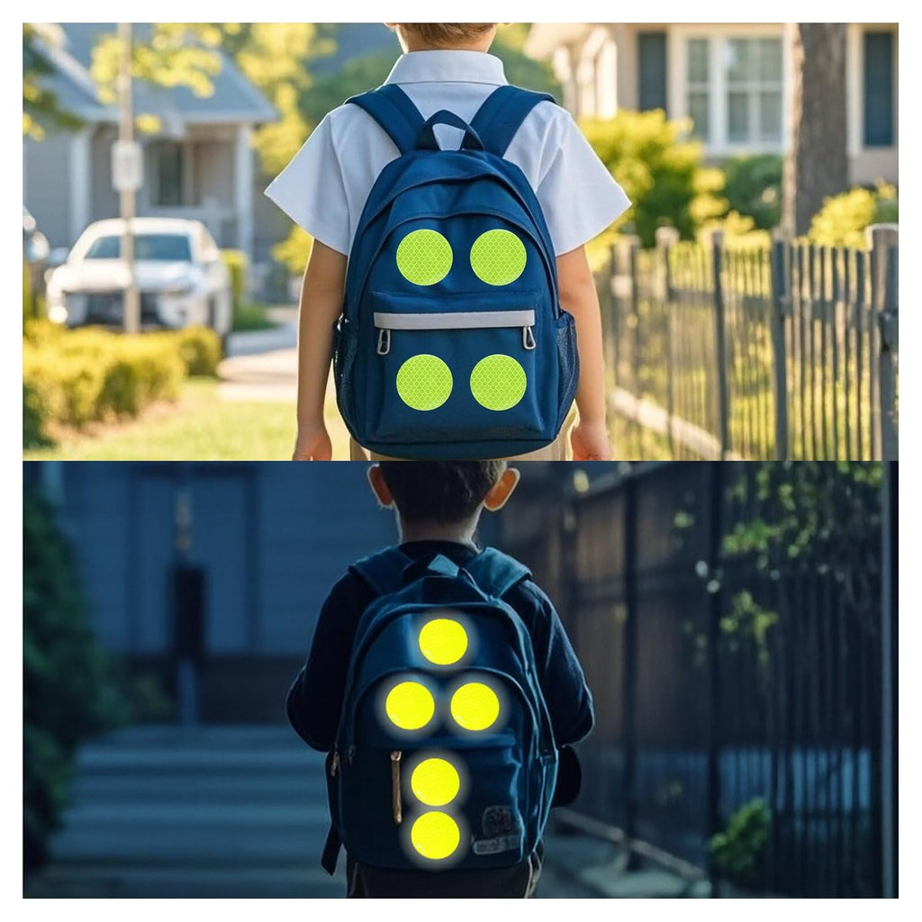 Non Fading Fluorescent Yellow Reflective Stickers 2-inch Diameter Round Reflector, Outdoor Waterproof High Visibility Warning Adhesive Tape (50 Pcs)
