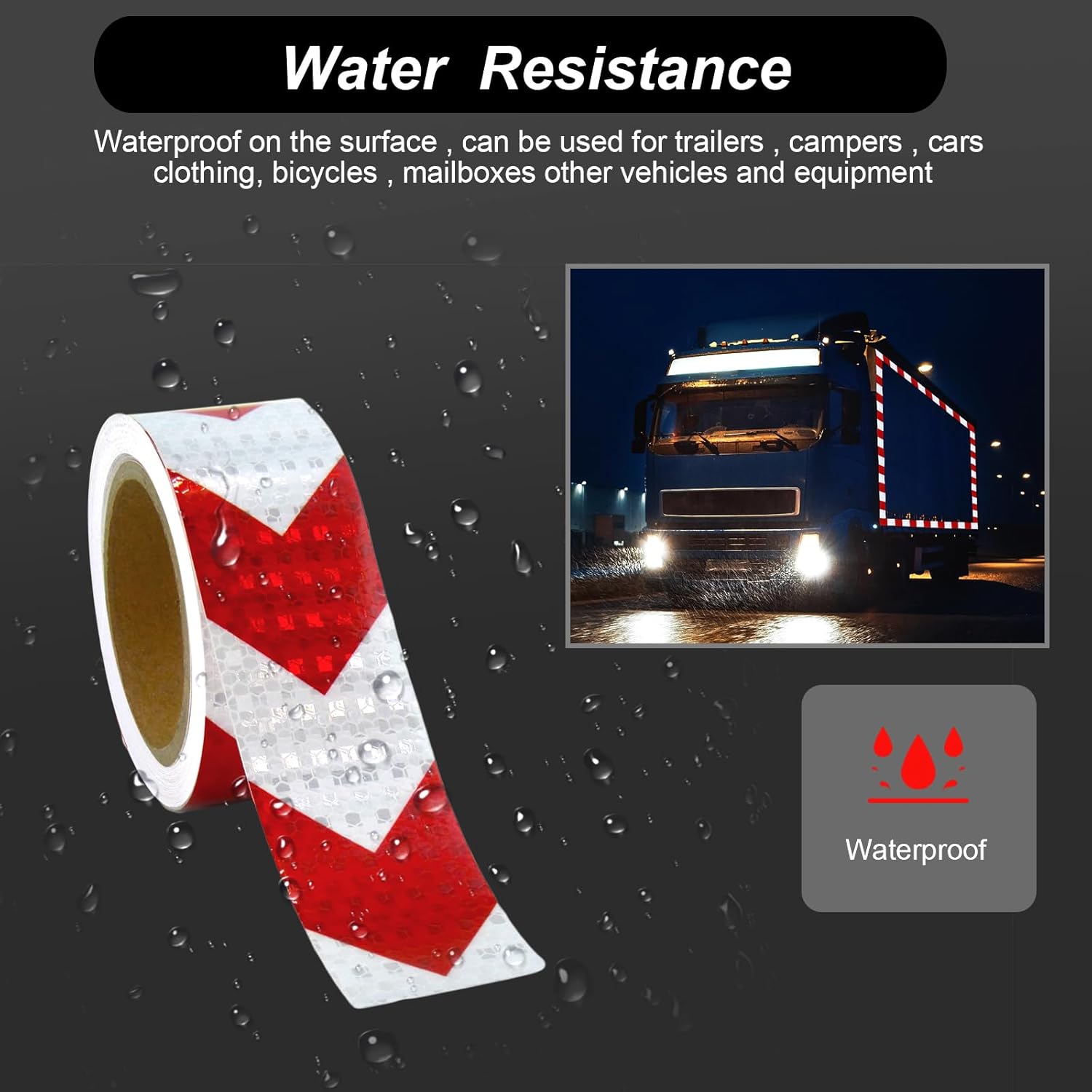 White Red Arrow Reflective Tape 2 Inch x 33 FT Waterproof Caution Tape Reflective Stickers for Floor,Step,Cars,Warehouse,exit.