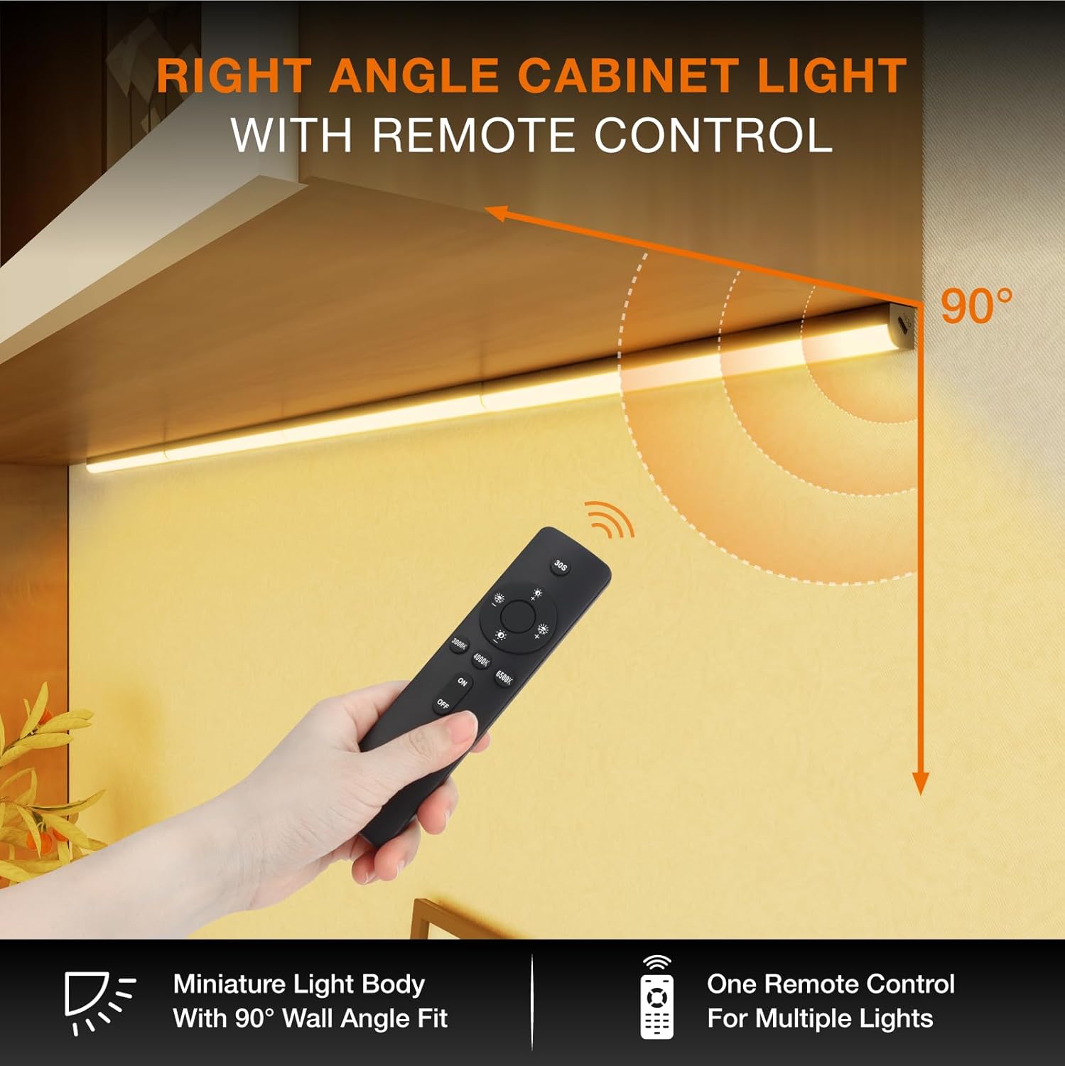 Under Cabinet Lights Remote Control,4 Pack Magnetic Rechargeable Light bar,Under Cabinet Lighting Wireless,Ceiling and Under Counter Lights for Kitchen,Wardrobe,Shelf (Black, 20 CM)