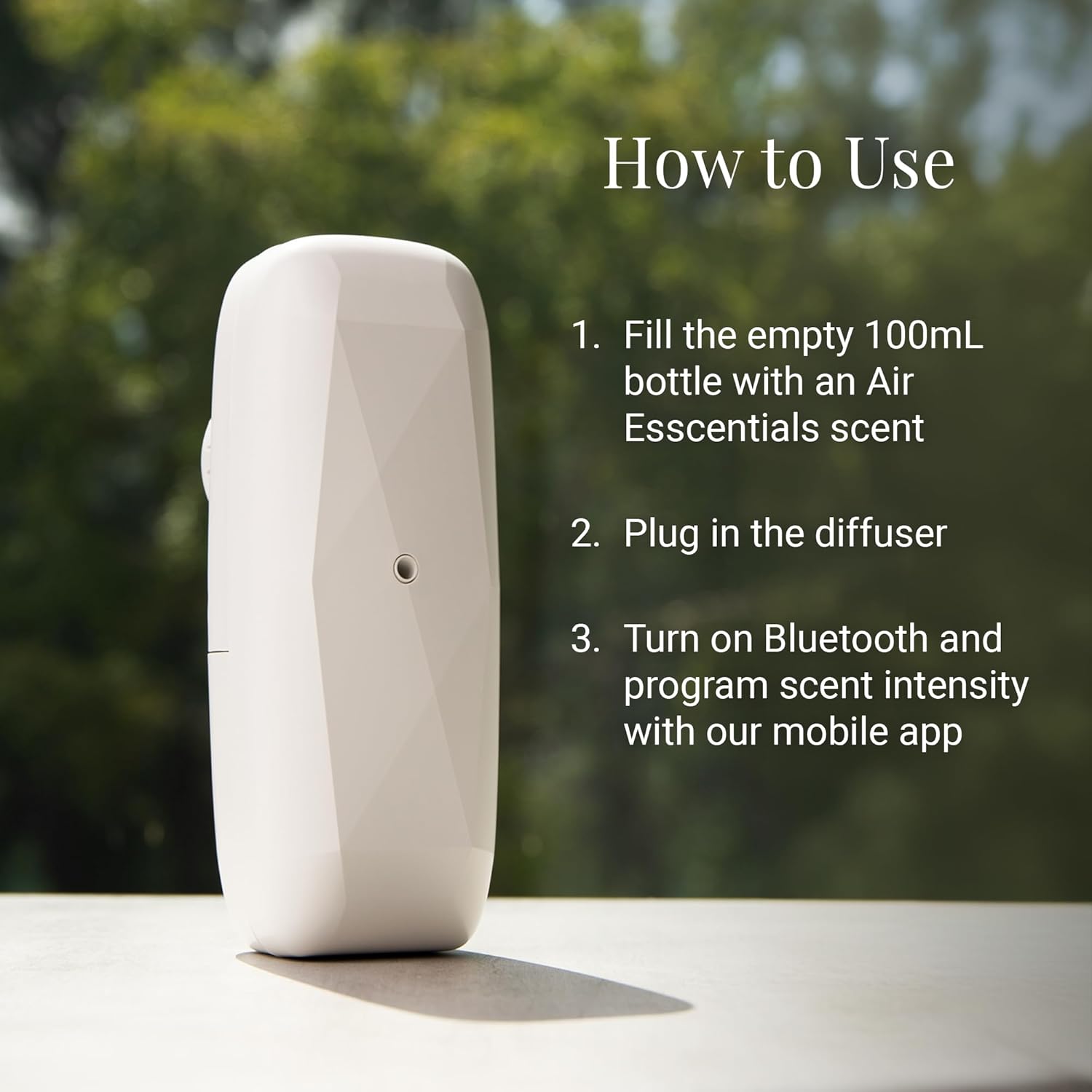 Air Esscentials Diamond Smart Scent Air Machine + White Tea & Fig Aroma Oil - Bluetooth Control | Covers 500+ sq. ft. | Waterless Essential Oil Diffuser | 300mL USA-Made Oil Included