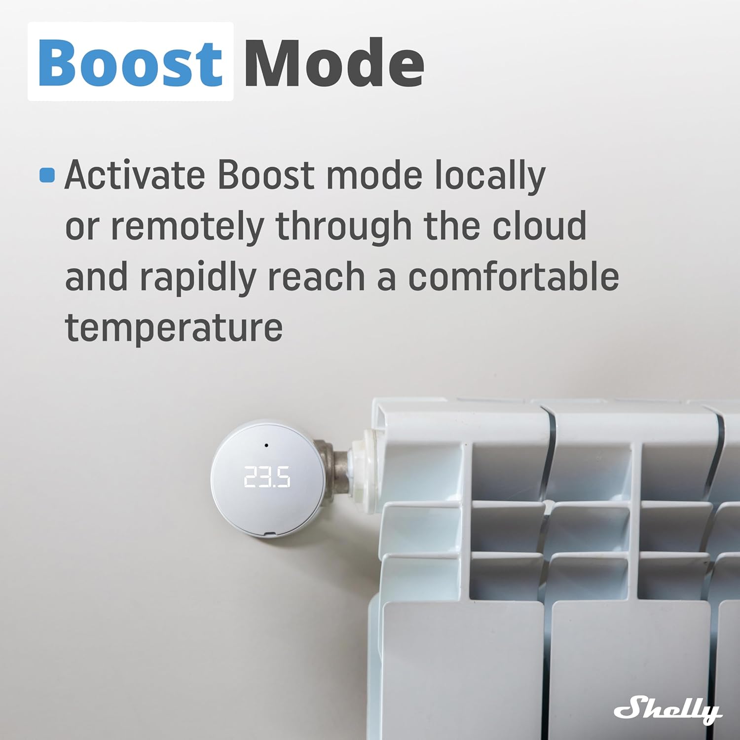 Shelly Blu TRV & Blu Gateway Gen3, Bluetooth-Operated Smart Thermostatic Valve, Smart Thermostatic Radiator Valve, Temperature Control, Home Automation, Compatible with Alexa, Google, Home Assistant