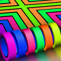 Whaline 6 Colors Neon Gaffer Cloth Tape, Fluorescent UV Blacklight Tape for UV Party (0.6 inch x 16.5 feet)