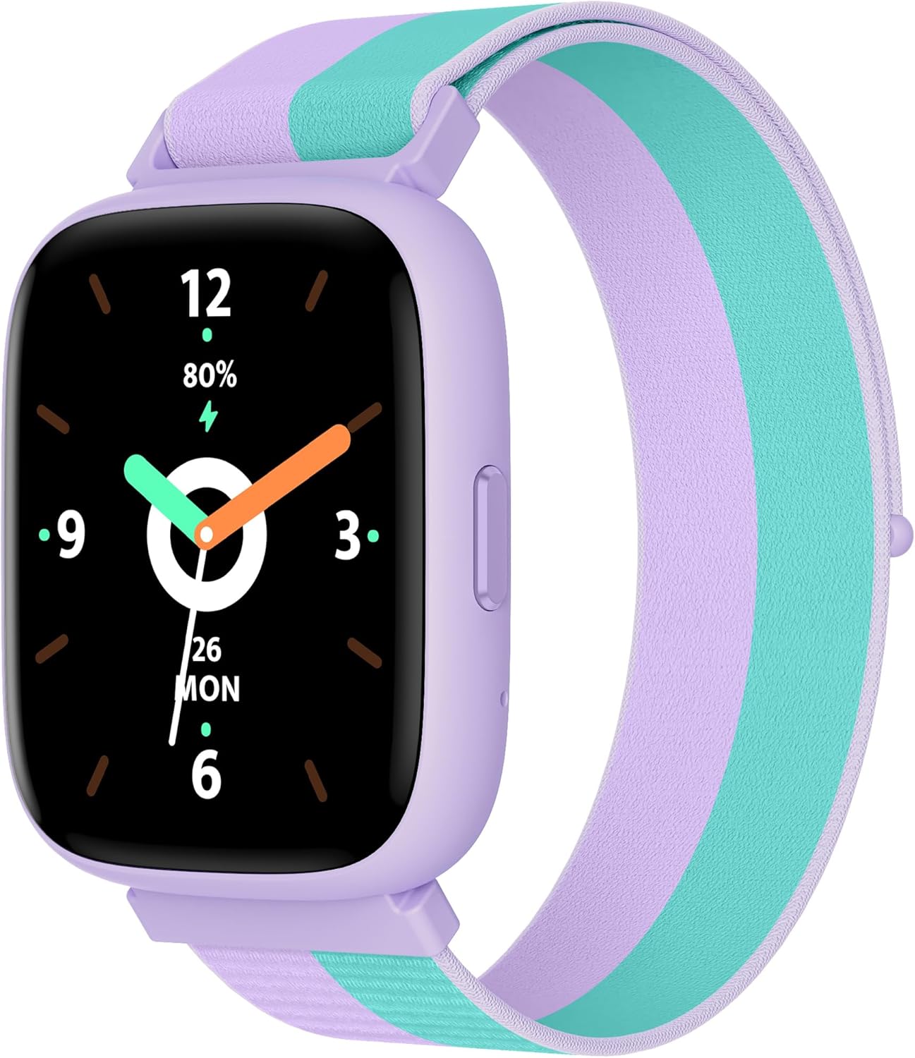 BIGGERFIVE Smart Watch for Kids, 1.8" Fitness Tracker Watch Pedometer, Heart Rate, IP68 Waterproof, Sleep Monitor, Calorie Step Counter, 5 Puzzle Games with/Without APP for Girls Teens 5-16, Nylon