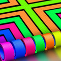 Whaline 6 Colors Neon Gaffer Cloth Tape Fluorescent Rainbow Color UV Blacklight Tape Neon Duct Reflective Tape for UV Party Theatres Staged Dark Areas(1 inch x 16.5 feet)