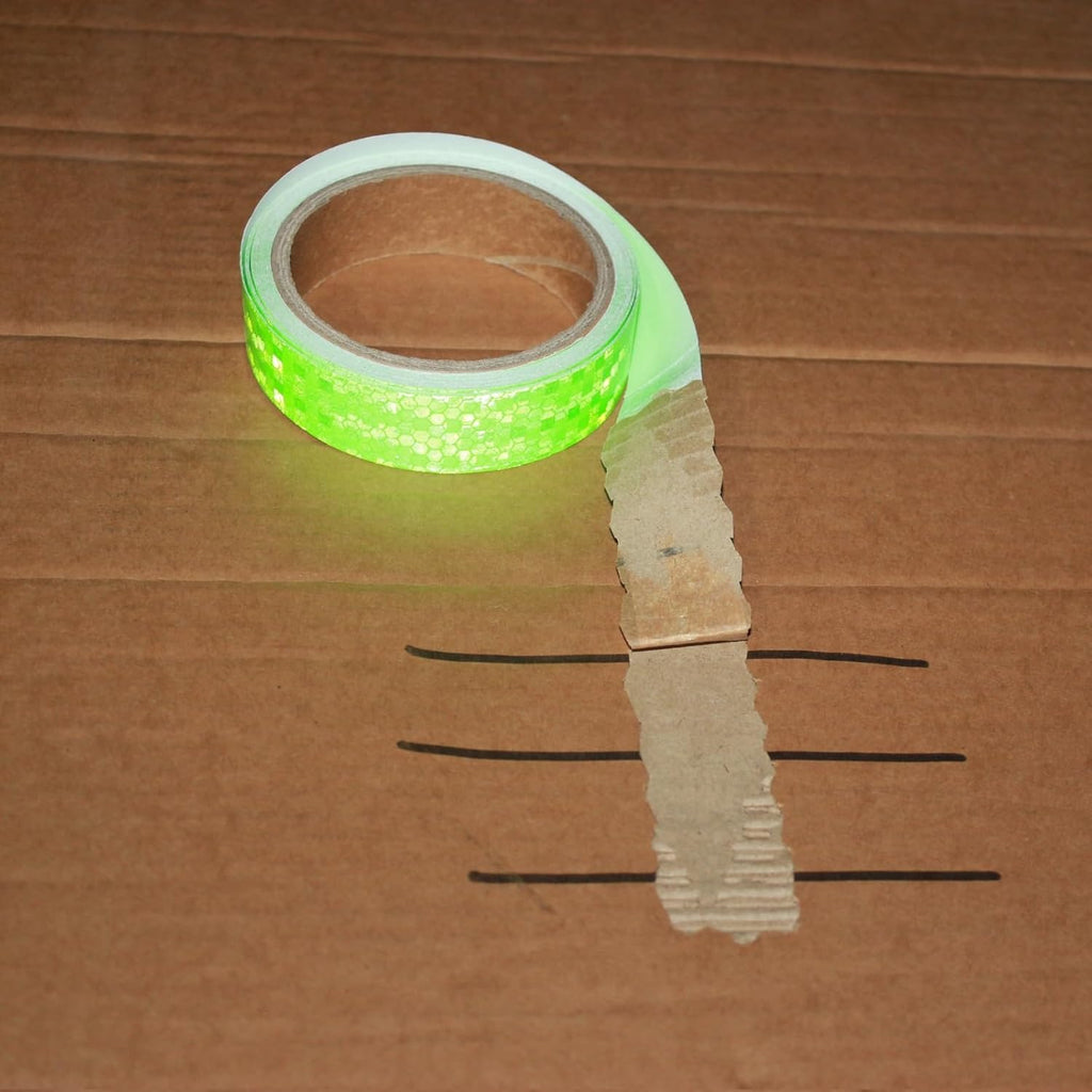 Green Reflective Tape Outdoor Waterproof 1 inch, High Visibility Warning Industrial Marking Tape, Safety Stickers (15 feet)