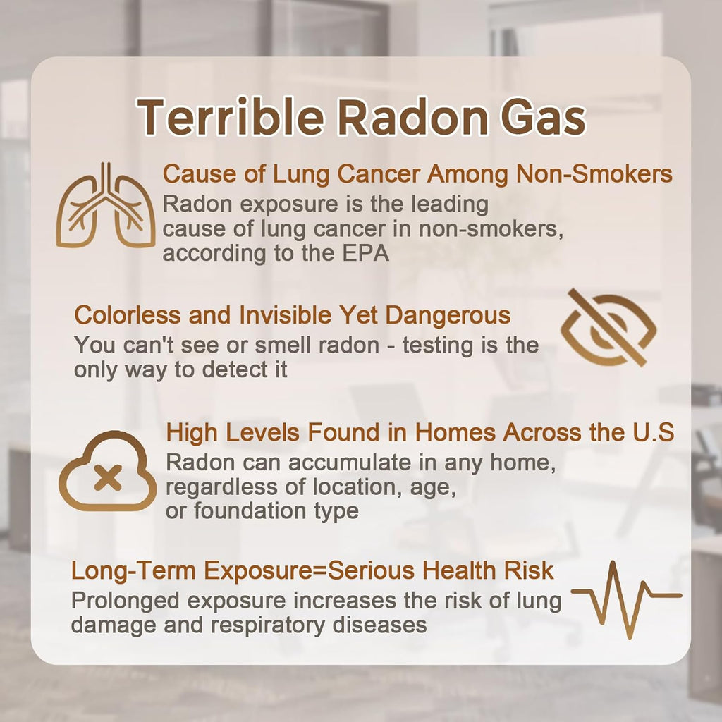Bluetooth Radon Detector for Home, Portable Radon Tester with Real Time Gas Concentration, Temp & Humidity Monitoring, App Alerts, Detect Hidden Risks and Breathe with Confidence, Black