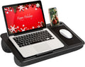 LAPGEAR Home Office Lap Desk with Device Ledge, Mouse Pad, and Phone Holder - Black Carbon - Fits up to 15.6 Inch Laptops - Style No. 91588
