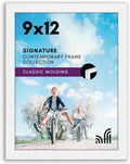Americanflat 9x12 Picture Frame with Shatter-Resistant Glass - Signature Collection - Gallery-Style Frames Made of Engineered Wood - Photo Frame for Tabletop and Wall Display - White