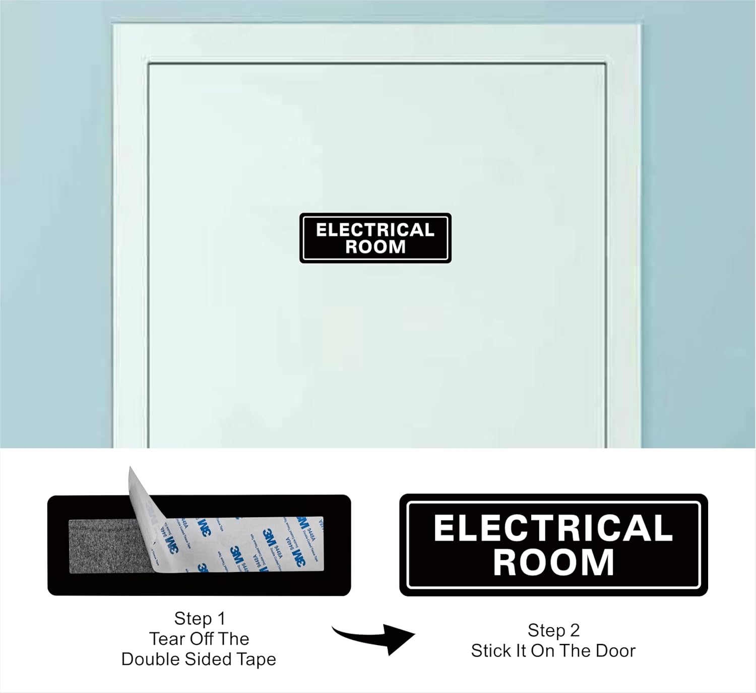 Electrical Room Sign - Premium Durable Acrylic Material, Super Strong Self-adhesive, Quick Installation, Suitable for Your Home and Business (9 × 3 Inches, Black)