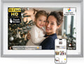 NexFoto 10.1” Digital Picture Frame 64GB, HD Touchscreen WiFi Electronic Photo Frame, Share Photos/Videos via APP/USB, Add Pics from Google Photos, Gift for Christmas/Mom/Grandparents, Silver
