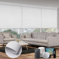 SmartWings Motorized 100% Blackout Shades Blinds, Custom Size, Cordless Window Shades with Rechargeable Battery, Work with Matter/Apple HomeKit, Alexa, Thread/Zigbee, Remote Optional, Essential White