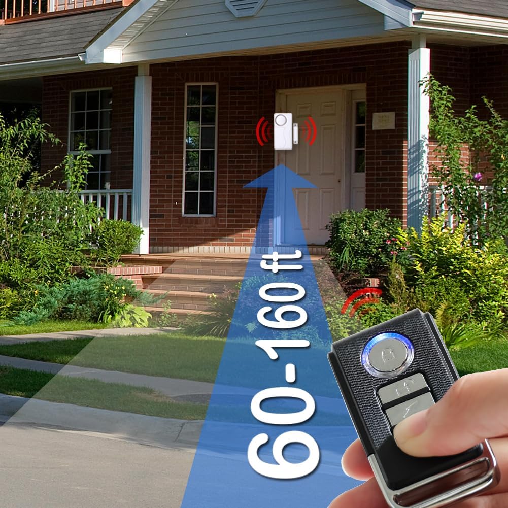 HENDUN Upgraded Door Alarm for Home Security,Pool Alarm for Kids Safety, House Security Sensor,Door Chime with Delay,Wireless Doorbell Ring When Opened (2 Pack)