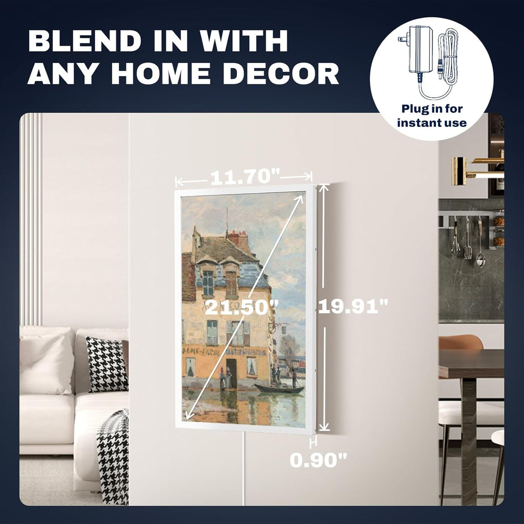 21.5 Inch Touchscreen Large Digital Picture Frame with FHD IPS Screen, 32GB WiFi Digital Photo Frame,Remote Control, Wall-Mountable, Share Photo/Video via Apps, Email, USB/Mirco SD, White