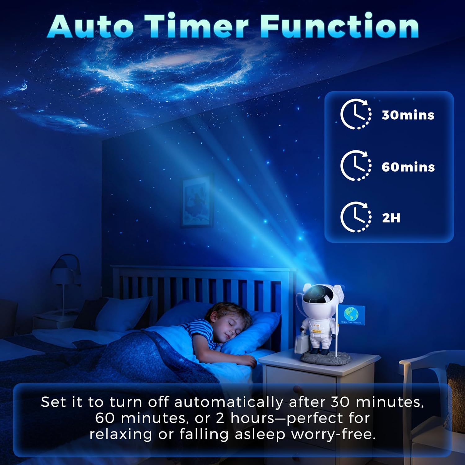 Astronaut Galaxy Projector Planetarium Star Projector, 12-in-1 Space Galaxy Light with Bluetooth 5.0 Speaker, White Noise, Timer & Remote Control, Night Sky Lamp for Bedroom, Home Theater, Party Décor