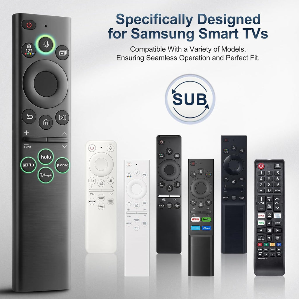 for Samsung-Smart-TV-Remote-Control-Replacement,Universal Remote for 2019 2025 Samsung Frame Curved Crystal Smart TVs, with Voice Control