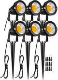 ZUCKEO Low Voltage Landscape Lights 5W LED Landscape Lighting 12V 24V Outdoor Spotlights Waterproof Garden Decorative Landscaping Warm White Lights for Patio Garden Pathway Floor Yard Decor(6 Pack)