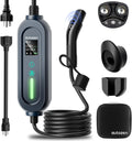 16A Level 1/2 Charger for Tesla [Adjustable Current, Delay Charge & Smart Display] NACS Mobile/Home Charger, NEMA 6-20/5-15 Plug, 110-240V, 21ft Mobile Connector Cable for Model X/Y/3/S/Cybertruck